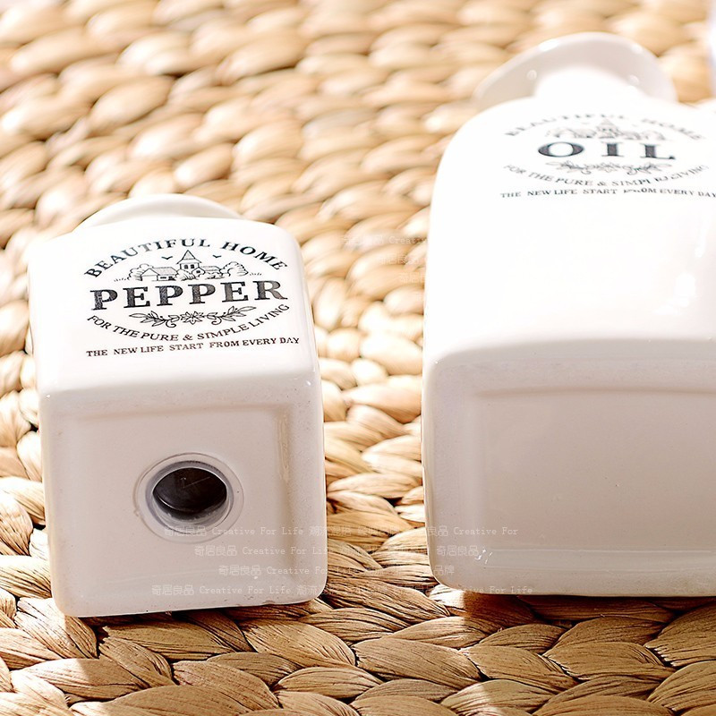 Sticla de condimente din ceramică în stil japonez Sticla vintage de ulei de oțet Recipient pentru alimente Cutie de depozitare condimente Borcane de bucătărie 1 set