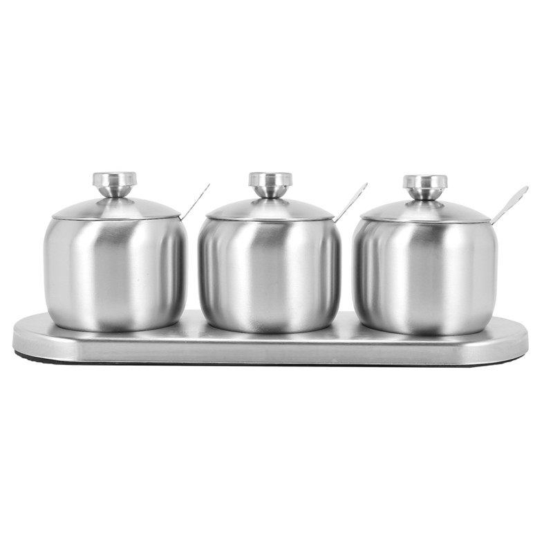 Kuhinjski set posuda za začine od nehrđajućeg čelika 18/8 Staklenka za začine Stalak za začine Boca za začine Sol Papar Skladištenje šećera Orga