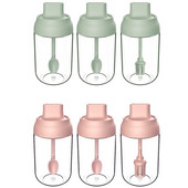 Set cutie de condimente 3 borcane de condimente sare zahăr oale de condimente din sticlă Recipient de depozitare cu lingură, sticlă de ulei