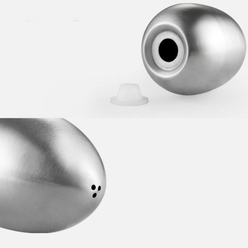 2 bucăți piper din oțel inoxidabil set de sare în formă de ou ustensil de bucătărie