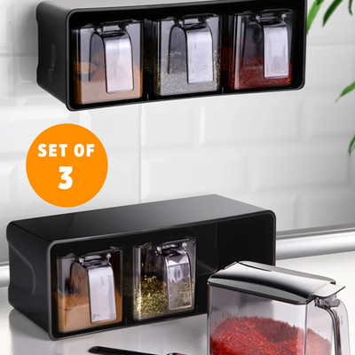 6 vnt. rinkinys, prabangus prieskonių rinkinys su šaukštu stikliniu indeliu mediniu dangteliu laikymo talpa 300 ml, prieskonių dėžutės derinys