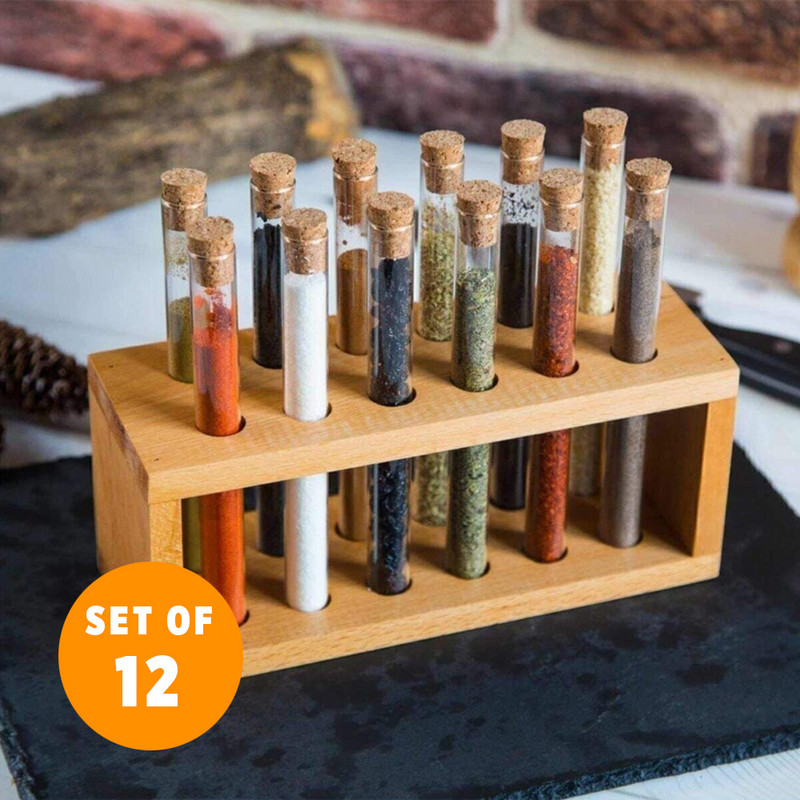 6 vnt. rinkinys, prabangus prieskonių rinkinys su šaukštu stikliniu indeliu mediniu dangteliu laikymo talpa 300 ml, prieskonių dėžutės derinys