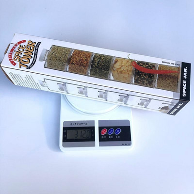 6 vnt Bokšto tipo prieskonių lentynos organizatorius cukraus dubenėlis Druskos plaktuvas Prieskonių indelis Prieskonių dėžutės Virtuvės reikmenų laikymo rinkinys