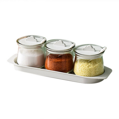 Virtuvės prieskonių indelių rinkinys su dangteliu Buitinė laikymo dėžutė Druskos pipirų plaktuvas prieskonių indelio talpykla