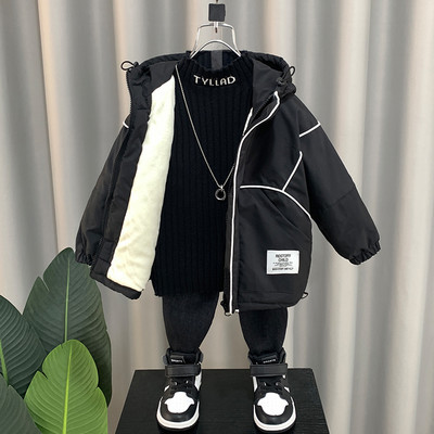 Gyerek alkalmi kapucnis kabát fiúknak