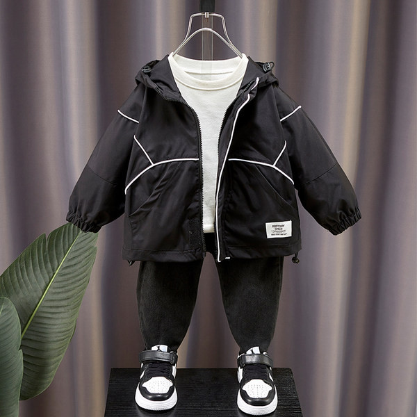 Gyerek alkalmi kapucnis kabát fiúknak