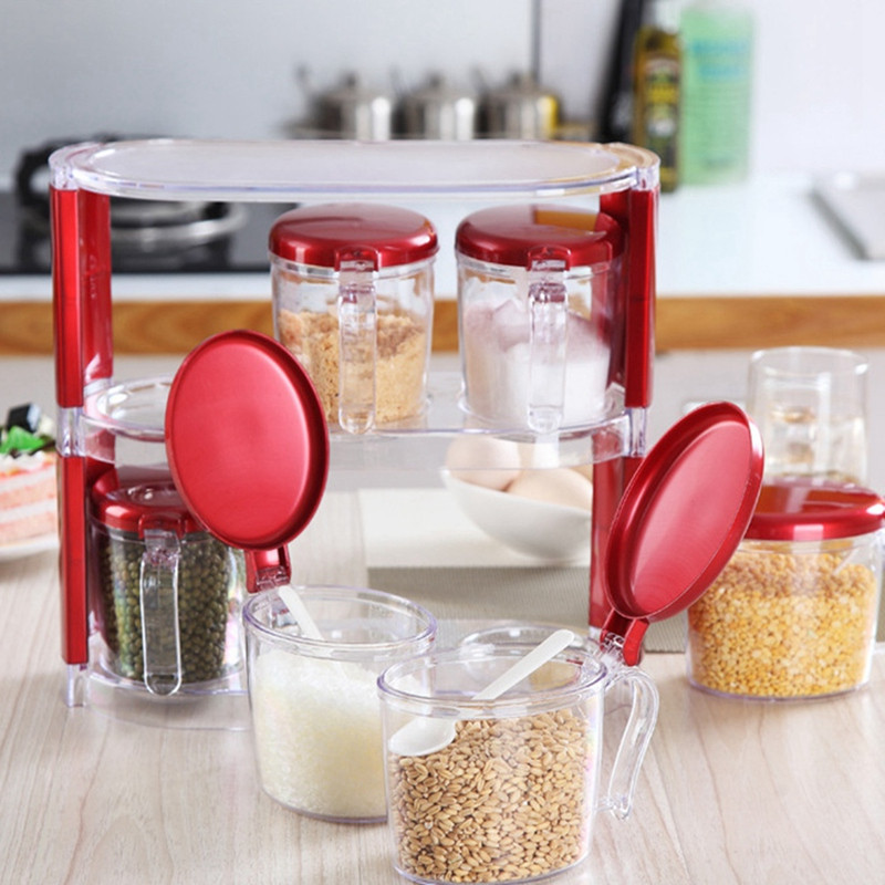 Virtuvės reikmenys Prieskonių stiklainis Prieskonių dėžutė Druskos butelis skardinės Pagardų laikymo indelis Prieskoniai Prieskonių laikymo lentynėlė-FS-PHFU