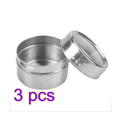 Mágneses fűszertartó készlet rozsdamentes acél fűszertartó matricával Édesítő tároló edény Konyhai eszköz kütyü