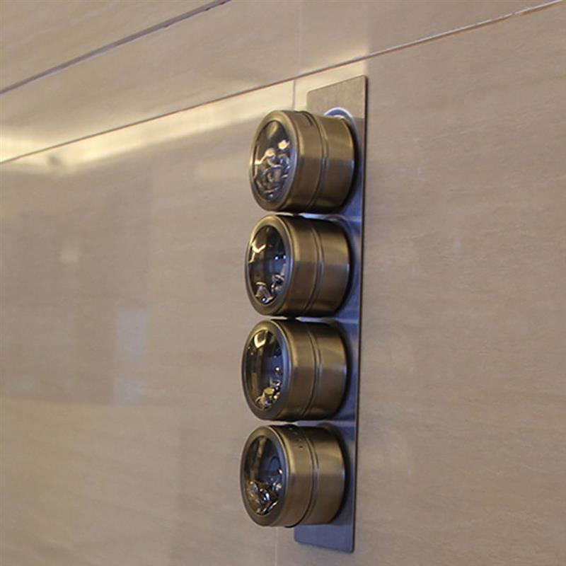 Mágneses fűszertartó készlet rozsdamentes acél fűszertartó matricával Édesítő tároló edény Konyhai eszköz kütyü