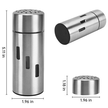 NHBR 2 бр. Шейкъри за сол и черен пипер Шейкър за подправки от неръждаема стомана Сито за сол, захар, черен пипер, канела, подправки