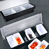 Konyha 3-6 rekeszes Fűszertartó Rúd Fűszerdoboz Tartó Rúd Italok Gyümölcs köret Koktél Lime Lemo