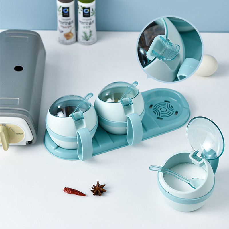 Vürtsipurkide komplekt Soola-suhkru ja pipra loksutajad Köögi maitseainekarp Maitseainekarp Vürtside rest Säilituspurgid lusikakaanega