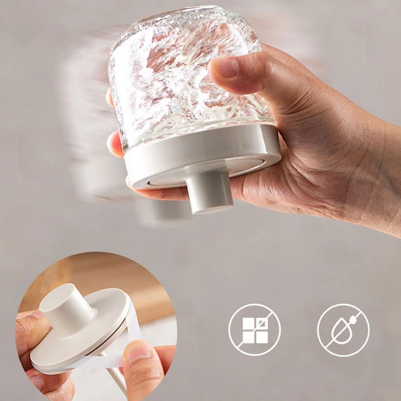 Stiklinės prieskonių dėžutės šaukšto dangtelis Integruotas prieskonių indelio derinys prieskonių indelis Virtuvės reikmenys Druskos plaktuvas aliejaus buteliuko prieskonių įrankis