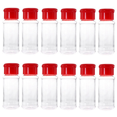12 db Műanyag Fűszer Só Bors Shaker Fűszeres tégely Barbecue Fűszerüveg Palackok Cruet Tartály Konyhai Fűszer Bo