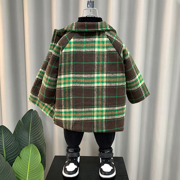 Palton in carouri de toamna pentru baieti