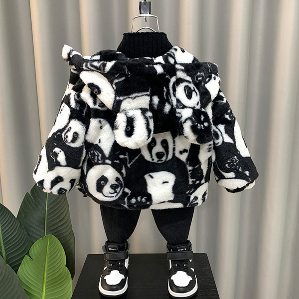 Rudeninė žieminė vaikiška striukė su gyvūnų raštais berniukams