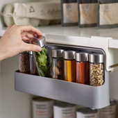 Επιτοίχιο κουτί αποθήκευσης καρυκευμάτων αλάτι πιπέρι ράφι μπαχαρικών Βάζο Ζαχαριέρα για σετ συσκευών κουζίνας Εργαλείο οργάνωσης κουτιού μπαχαρικών