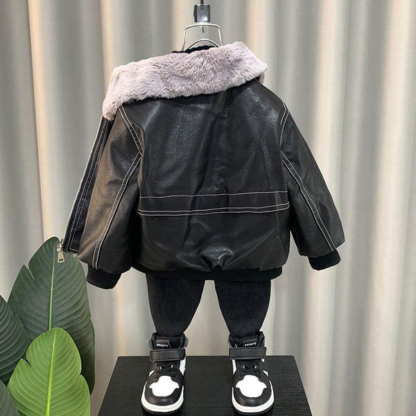 Geaca de piele pentru baieti din piele ecologica