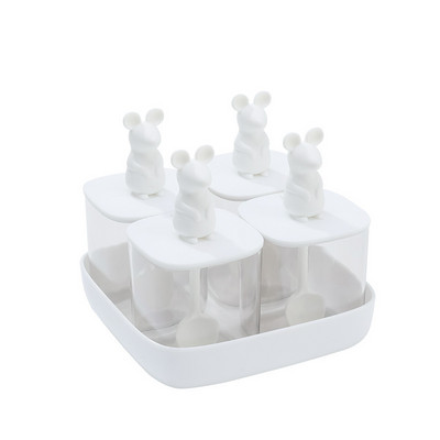 Set borcane pentru condimente Capac cu lingura O cutie de condimente Multi-grid Cutie pentru borcane pentru condimente pentru animale Set combinat de sticle pentru condimente