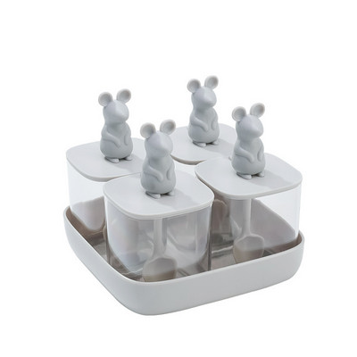 Set borcane pentru condimente Capac cu lingura O cutie de condimente Multi-grid Cutie pentru borcane pentru condimente pentru animale Set combinat de sticle pentru condimente