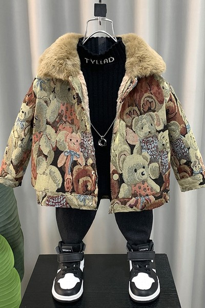 Dječji kaput s vezom i puhom postavom