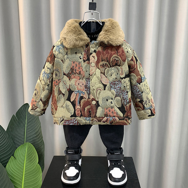 Dječji kaput s vezom i puhom postavom