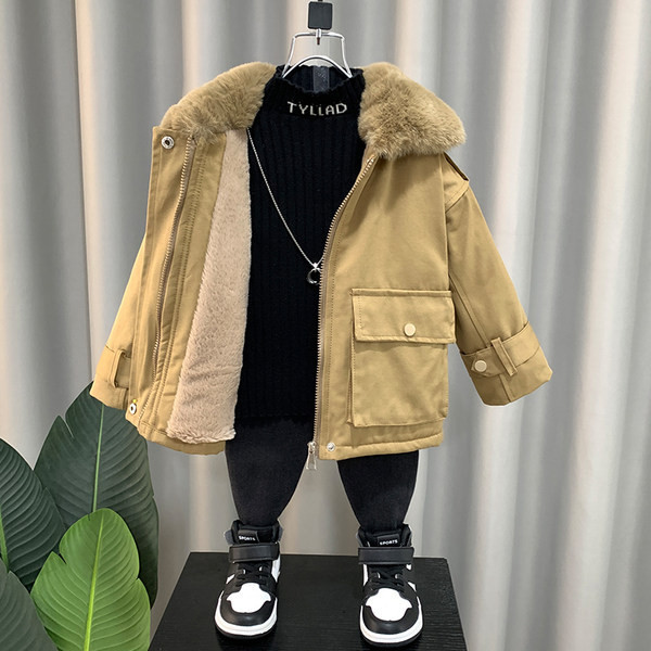 Παιδικό μπουφάν με πουπουλένια φόδρα και φερμουάρ