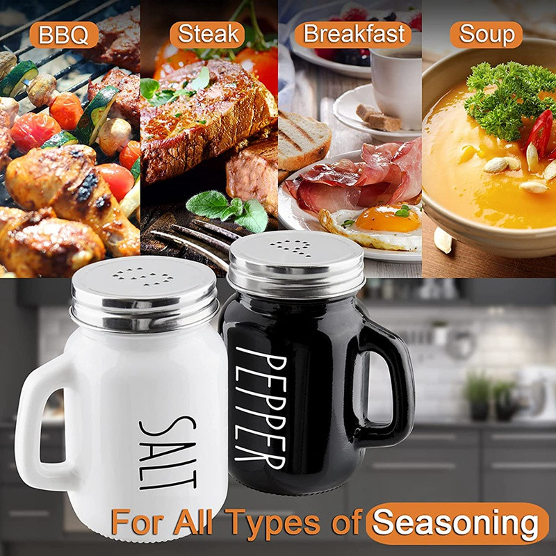 Set de sare și piper de la fermă, agitator drăguț de sare și piper de 4 oz, decor modern pentru bucătărie de fermă