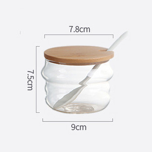 Kerámia fűszeres tégelyek fa tetővel Sószórók Konyhai kellékek Fehér fűszeres kanál készlet fehér cukordoboz