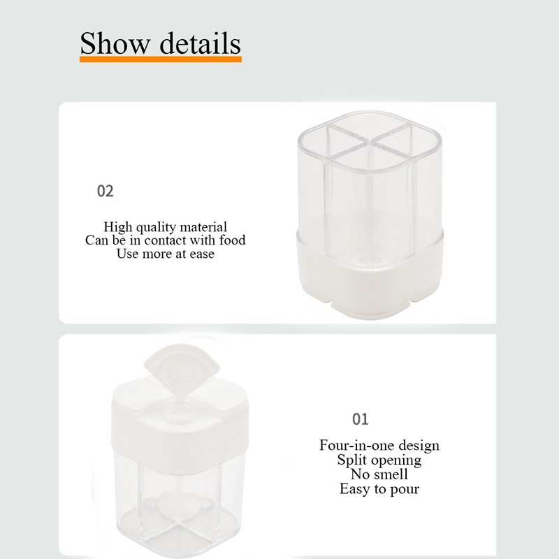 2 recipiente pentru condimente, 4 borcane de condimente cu grilă, cutie de sare de călătorie pentru grătar pentru picnic de bucătărie, pentru grătar cu friptură de salată, etc.