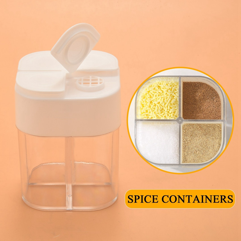 2 recipiente pentru condimente, 4 borcane de condimente cu grilă, cutie de sare de călătorie pentru grătar pentru picnic de bucătărie, pentru grătar cu friptură de salată, etc.