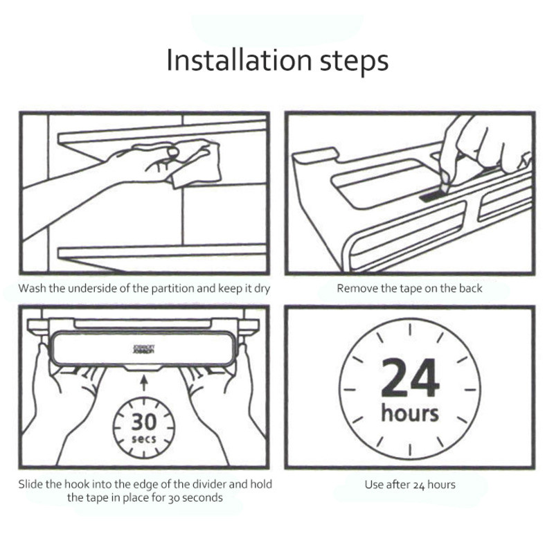 Virtuvės lipni prieskonių laikymo lentynėlė Prieskonių butelių laikymo lentyna po stalčiumi Paslėpta virtuvės reikmenų saugykla