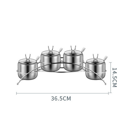 Rozsdamentes acél fűszertartó edények fűszertartóval, nagy kapacitású ezüst tónusú fűszerüvegek, forgó fűszerezéssel
