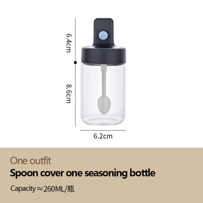 Prieskonių stiklainiai Reguliuojamas šaukšto dangtelis Prieskonių organizatorius Druskos ir pipirų plaktuvai Stiklinis indelis Virtuvės priedai Kanistrų rinkinys