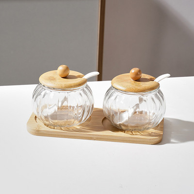 Kūrybinės moliūgo formos stiklinis prieskonių indelis Cukraus druskos indelis virtuvės reikmenys Prieskonių dėžutė Pipirų Pipirų dėžutė Kavos pupelių Užkandžių laikymas