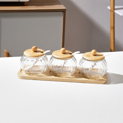 Kūrybinės moliūgo formos stiklinis prieskonių indelis Cukraus druskos indelis virtuvės reikmenys Prieskonių dėžutė Pipirų Pipirų dėžutė Kavos pupelių Užkandžių laikymas