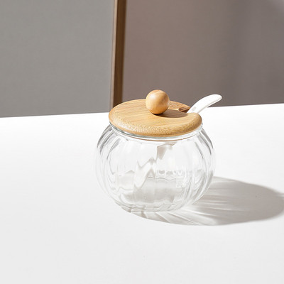 Kūrybinės moliūgo formos stiklinis prieskonių indelis Cukraus druskos indelis virtuvės reikmenys Prieskonių dėžutė Pipirų Pipirų dėžutė Kavos pupelių Užkandžių laikymas