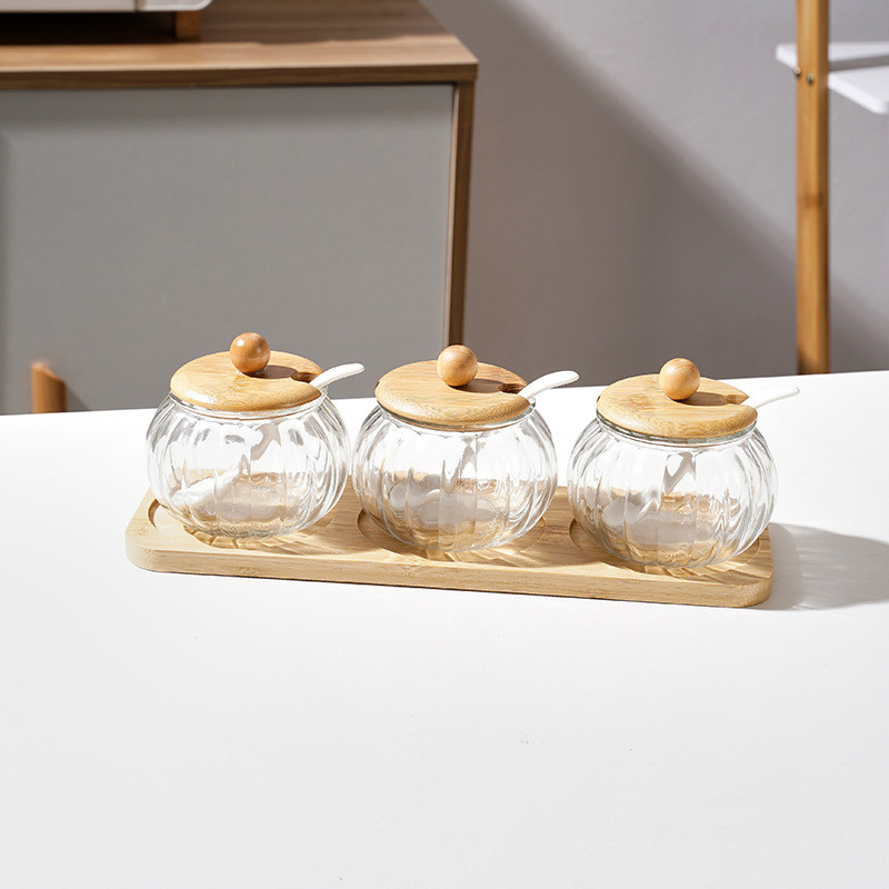 Kūrybinės moliūgo formos stiklinis prieskonių indelis Cukraus druskos indelis virtuvės reikmenys Prieskonių dėžutė Pipirų Pipirų dėžutė Kavos pupelių Užkandžių laikymas