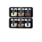 Organizator de suport pentru condimente cu montare pe perete, vas de zahăr, recipient pentru condimente, cutii de condimente cu linguri, borcan de depozitare