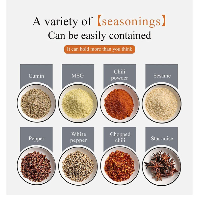 Organizator de suport pentru condimente cu montare pe perete, vas de zahăr, recipient pentru condimente, cutii de condimente cu linguri, borcan de depozitare