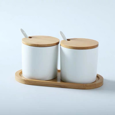 Nordic kerámia fűszeres palackkészlet háztartási zöld ültetéshez fűszeres tégely fűszeres só cukor tároló tartály Konyhai főzőeszközök