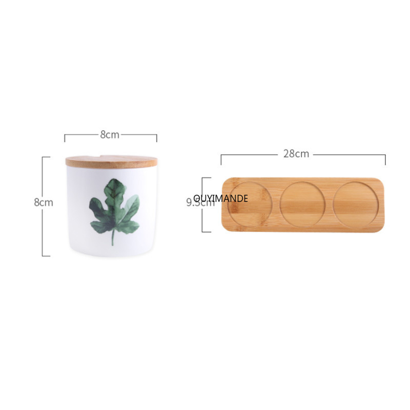 Nordic kerámia fűszeres palackkészlet háztartási zöld ültetéshez fűszeres tégely fűszeres só cukor tároló tartály Konyhai főzőeszközök