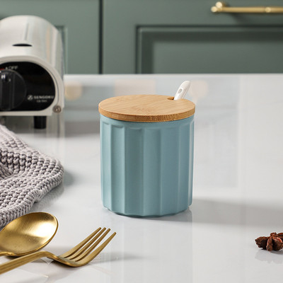 Kerámia fűszerdoboz skandináv háztartási fűszeres üveg Só cukor MSG üveg konyhai edény készlet Fűszertartó Fűszertartó