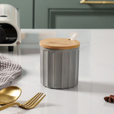 Kerámia fűszerdoboz skandináv háztartási fűszeres üveg Só cukor MSG üveg konyhai edény készlet Fűszertartó Fűszertartó