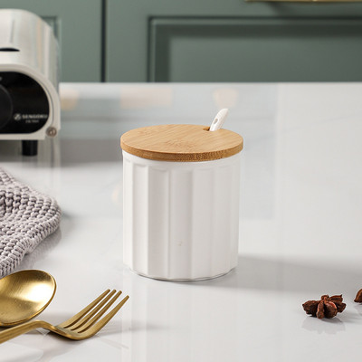 Kerámia fűszerdoboz skandináv háztartási fűszeres üveg Só cukor MSG üveg konyhai edény készlet Fűszertartó Fűszertartó