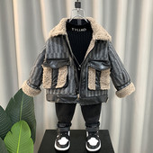 Laisvalaikio žieminė striukė berniukui su kišenėmis ir užtrauktuku