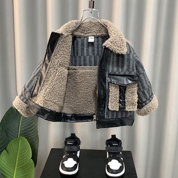 Laisvalaikio žieminė striukė berniukui su kišenėmis ir užtrauktuku