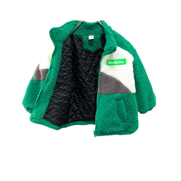 Jacheta de puf pentru copii cu guler inalt pentru baieti