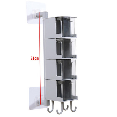 Cutii de condimente de bucătărie cu 2/3/4 straturi Cutie de depozitare rotativă pentru condimente pentru agățat pe perete Cutie pentru condimente fără perforare Especieros Para