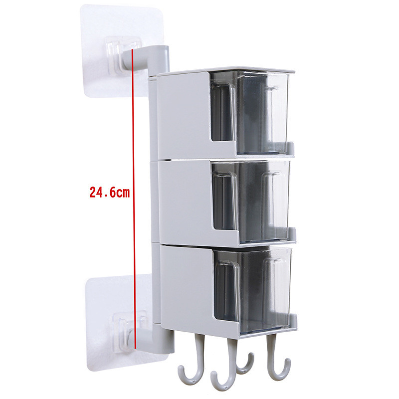 Cutii de condimente de bucătărie cu 2/3/4 straturi Cutie de depozitare rotativă pentru condimente pentru agățat pe perete Cutie pentru condimente fără perforare Especieros Para